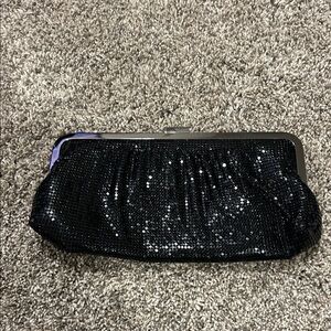Elegant Black Sequin Clutch